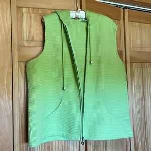 Chartreuse waffle weave vest